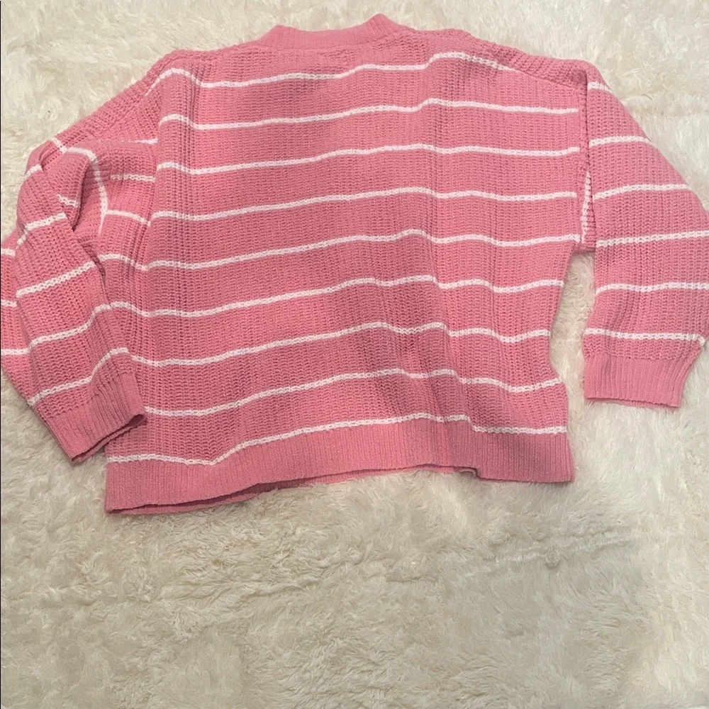 J. Crew Pink‎ and White Striped Sweater
